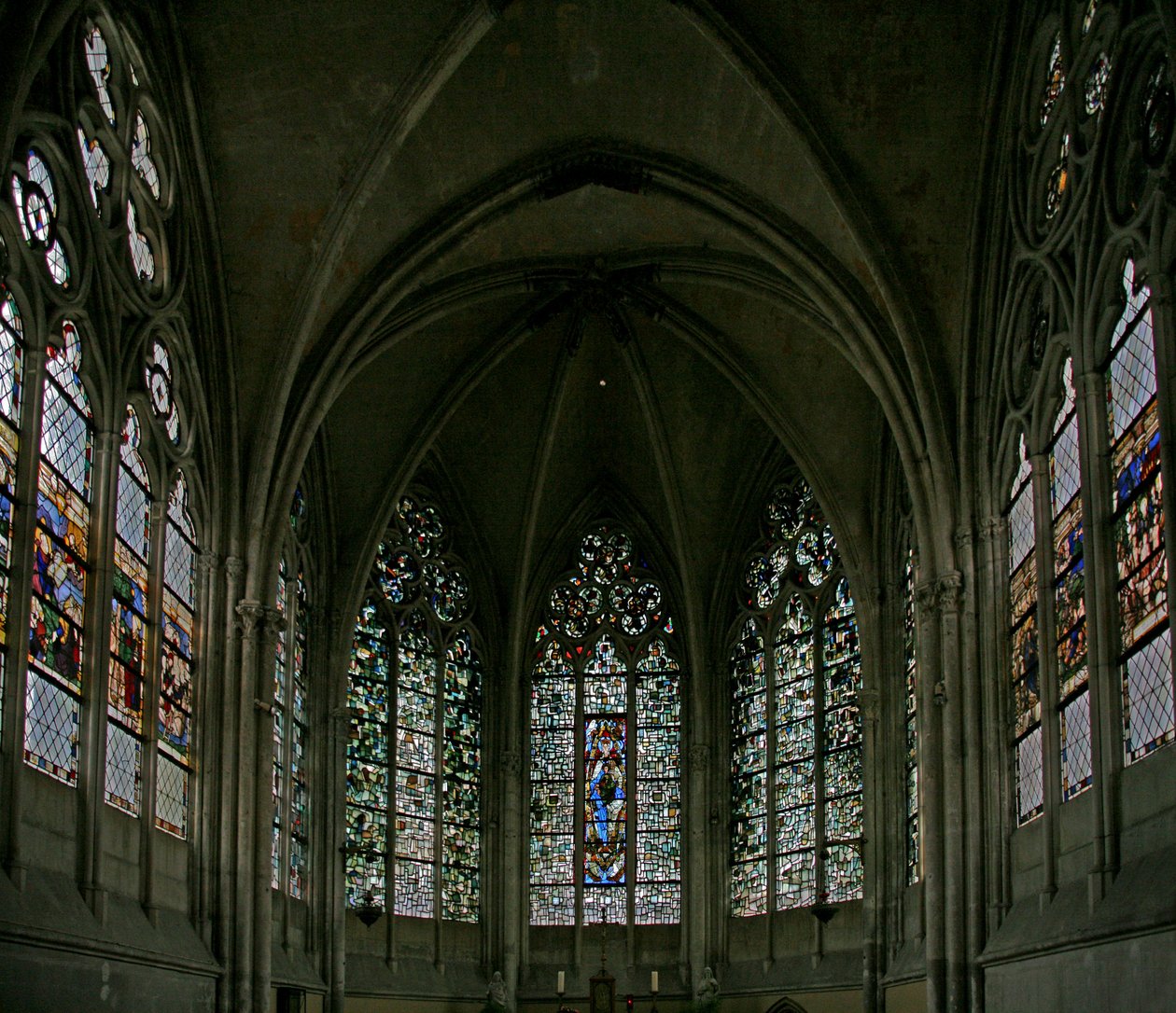 Fenêtre w0 représentant les fenêtres de la chapelle sur l