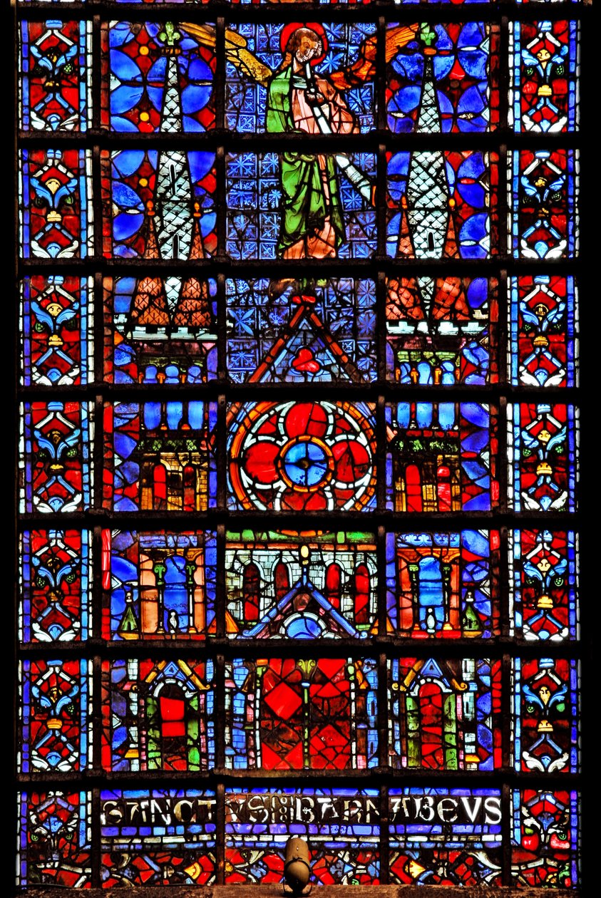 Fenêtre w107 représentant la cathédrale de Thérouanne - French School