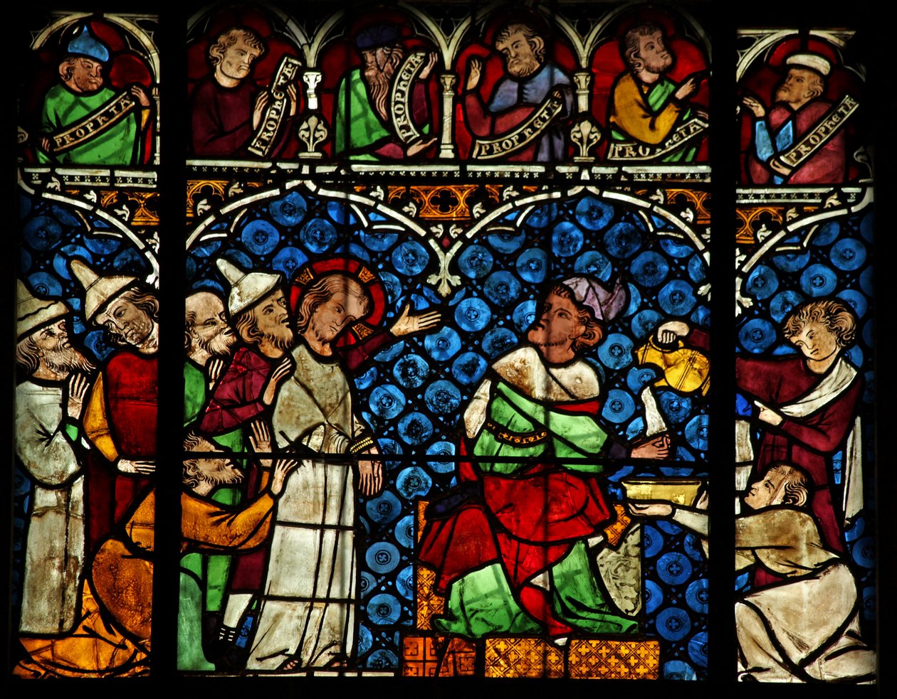 Fenêtre w12 représentant Jésus devant Pilate - French School