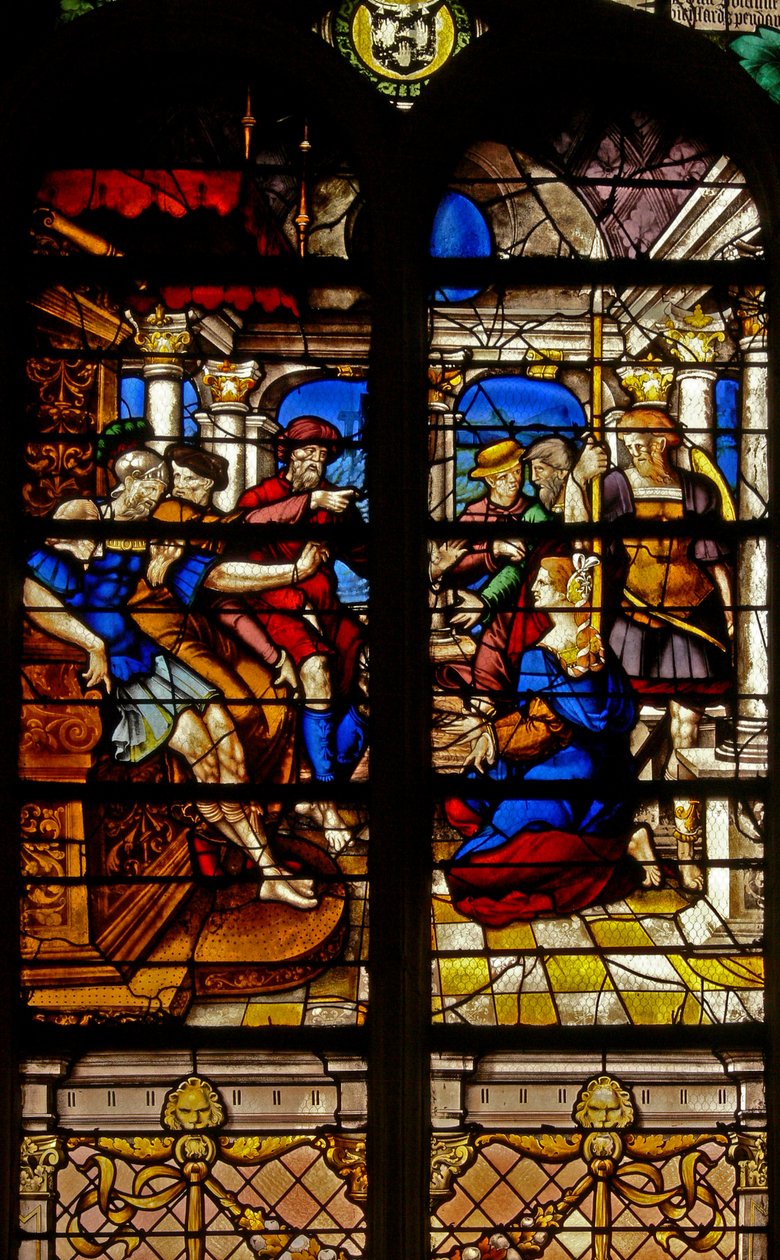 Fenêtre w17 représentant le Jugement de Salomon - French School