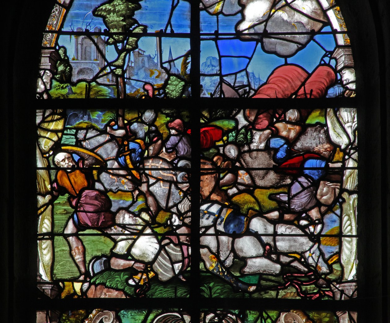 Fenêtre w18 représentant la Conversion de Saint Paul - French School