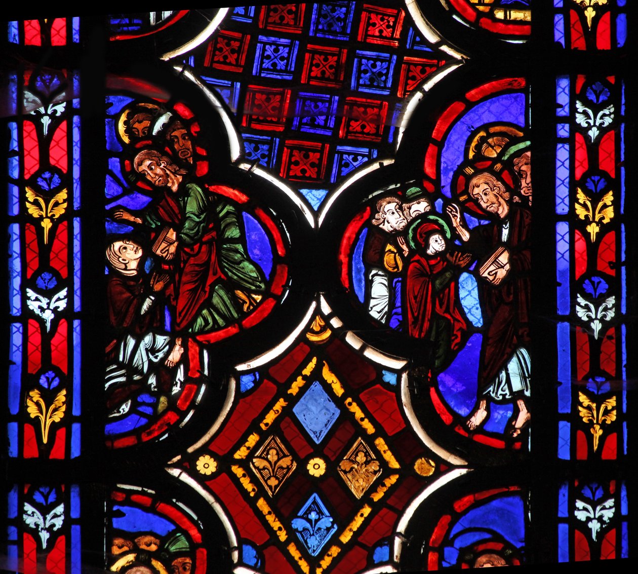 Fenêtre w1 représentant le Christ disant Je suis la Résurrection et la Vie - French School