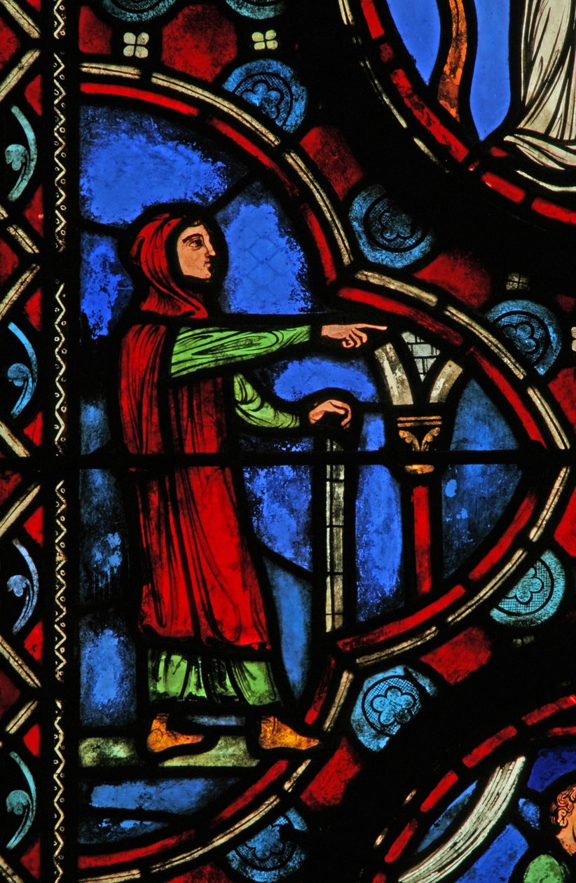 Fenêtre w1 représentant une scène de la vie de Saint Martin - French School