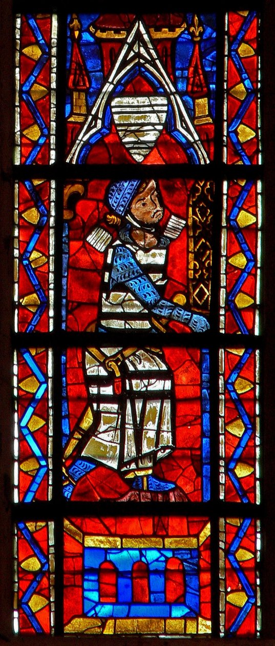 Fenêtre w207 représentant un donateur - chevalier - French School