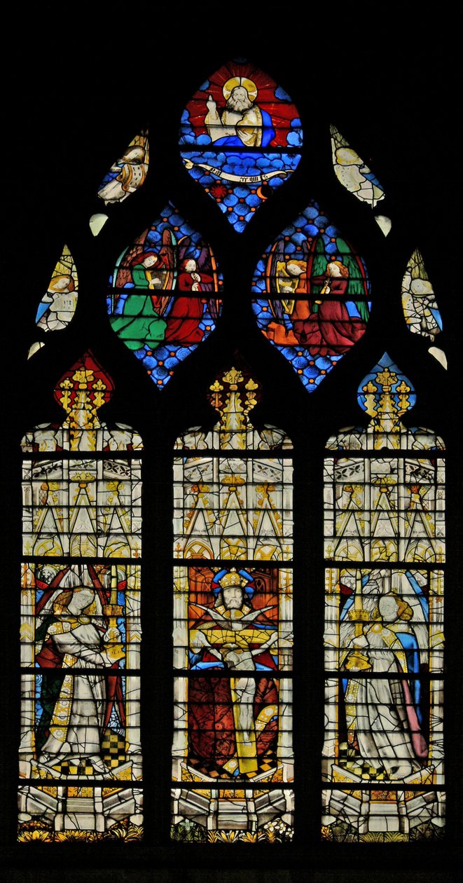 La Trinité avec des anges portant des bougies - French School