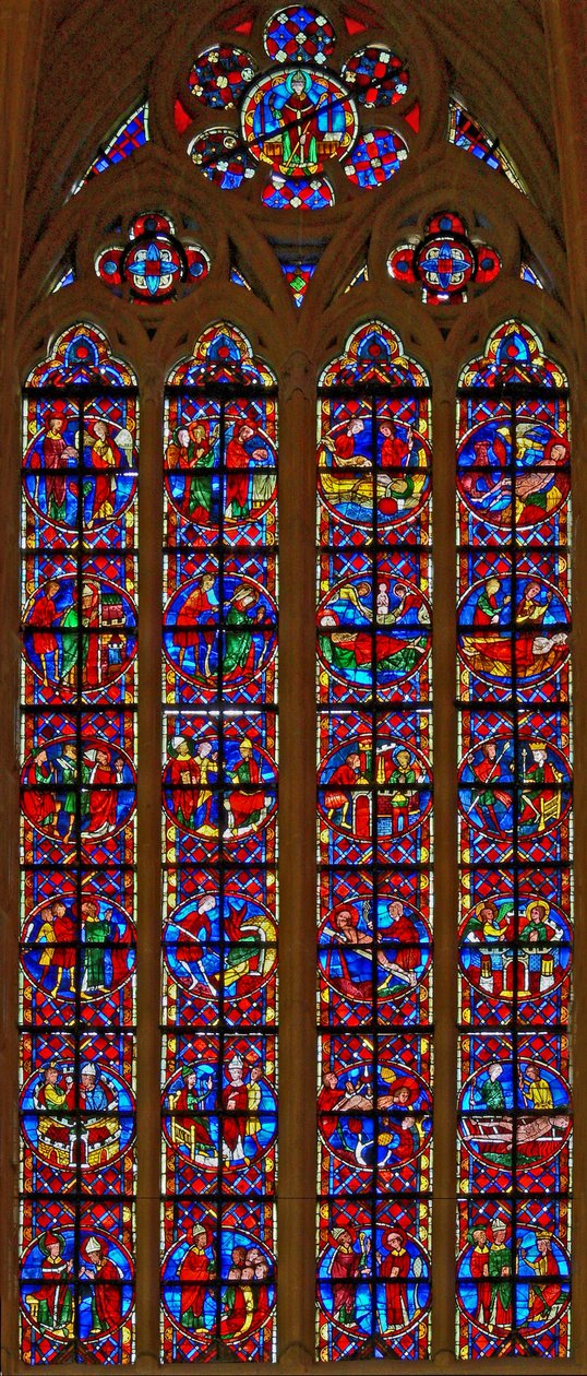 Fenêtre de Saint Denis et Saint Vincent - French School