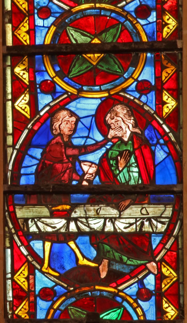 Scène de la vie de Saint Thomas : le saint à un banquet de mariage pour la fille du roi d