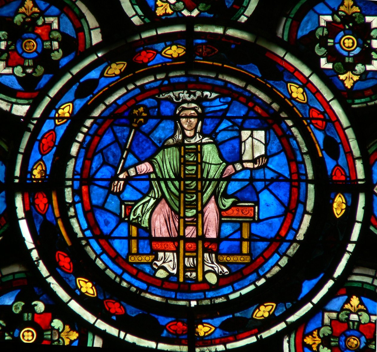 Fenêtre w235 représentant les Arts Libéraux : Philosophie (principalement moderne) - French School