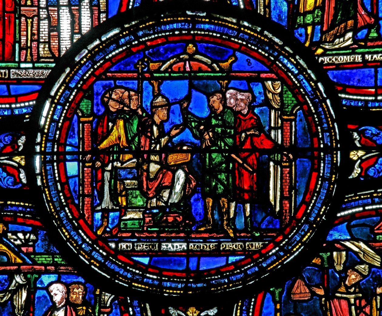 Fenêtre w23 représentant Saint Thomas Becket recevant des émissaires du roi - French School