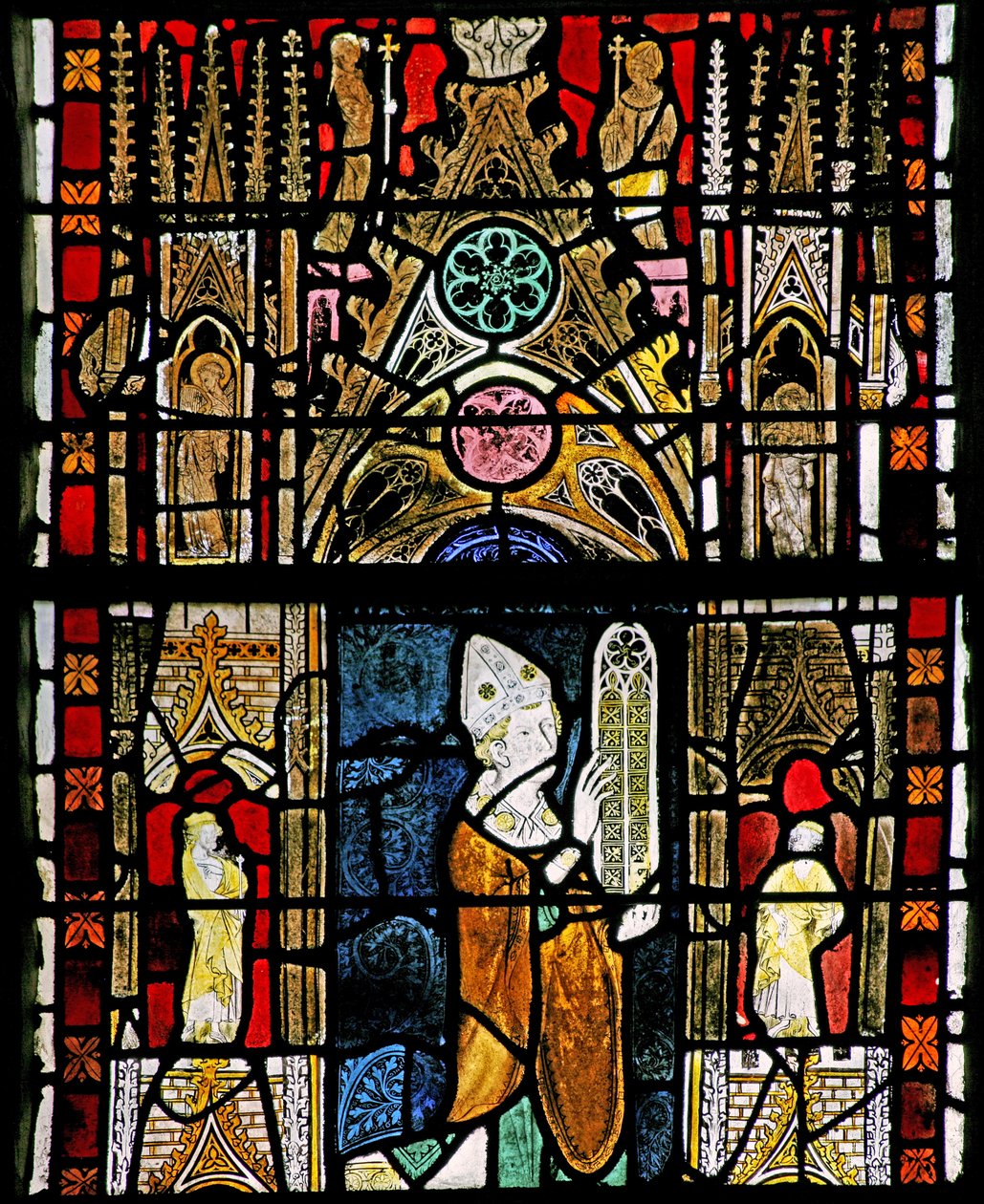 Donateur - évêque avec fenêtre - French School
