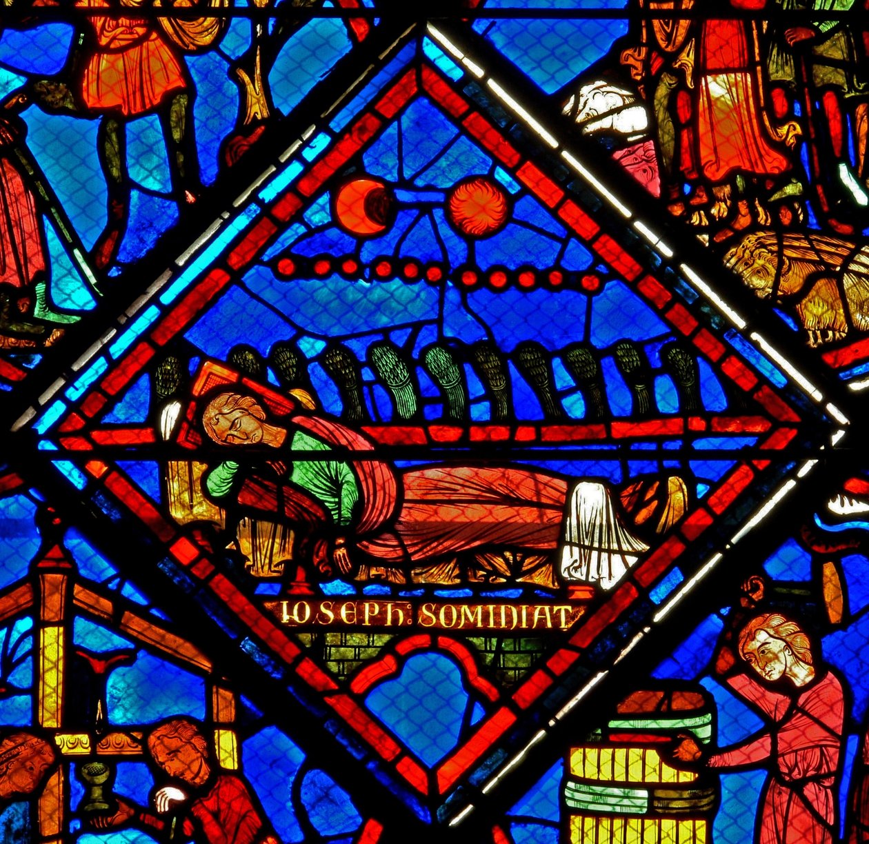 Vitrail w24 représentant les rêves de Joseph - French School