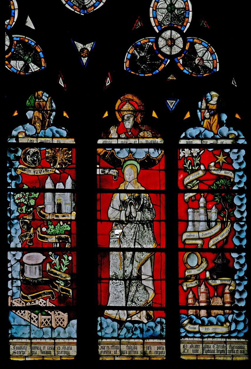 Fenêtre w27 représentant la Litanie de la Vierge - French School
