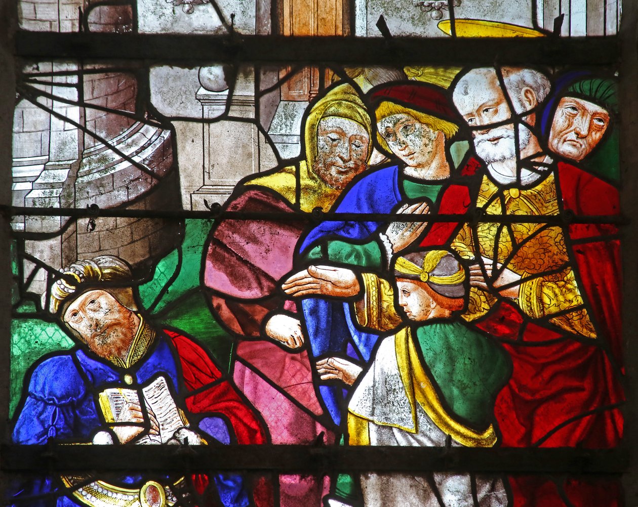 Saint Pierre avec Simon le Magicien qui déchire ses livres - French School