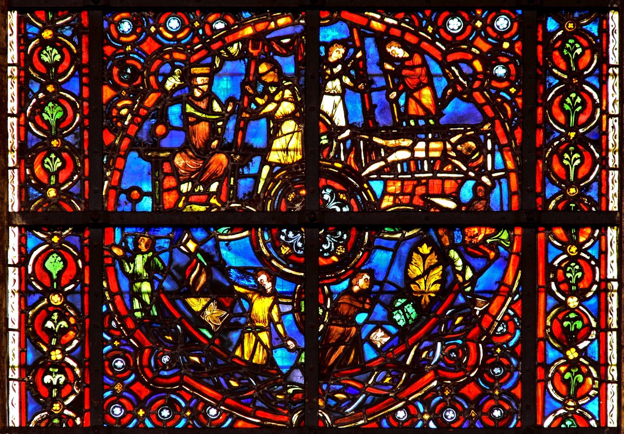 Fenêtre w39 représentant des scènes de la vie de Saint Vincent - French School