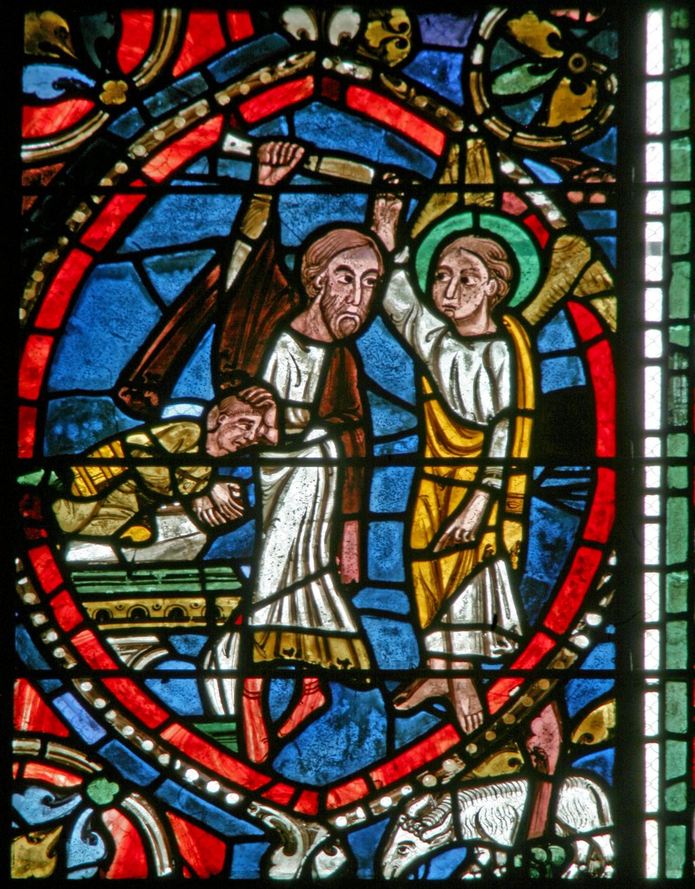 Fenêtre w5-L représentant Abraham arrêté par un ange de sacrifier Isaac - French School
