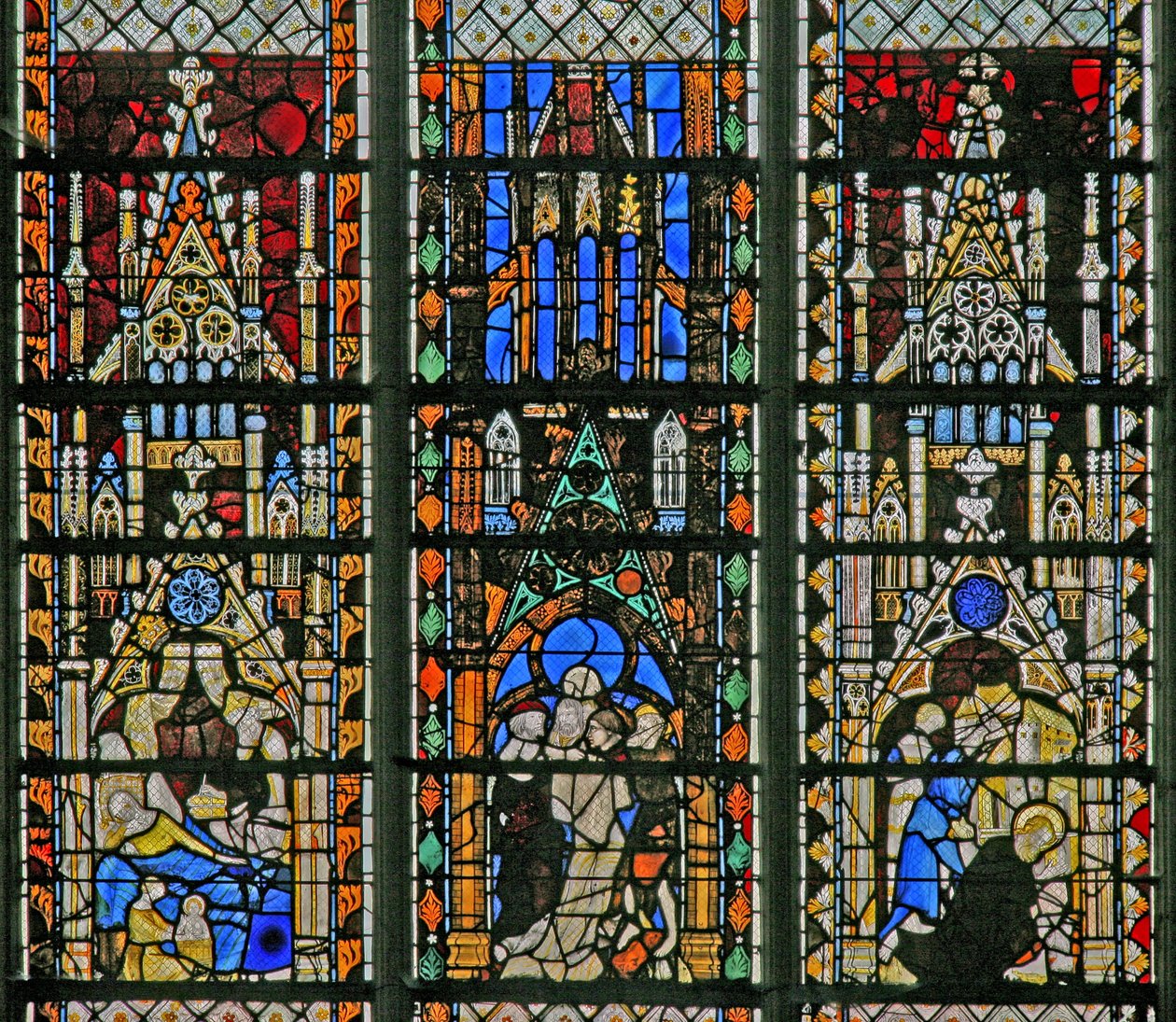 Fenêtre w5 représentant des scènes de la vie de Saint Jean-Baptiste - French School
