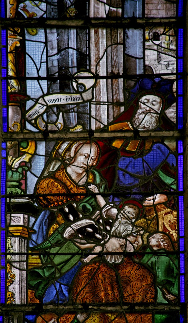 Fenêtre w6 représentant Marie Salomé et sa famille - French School