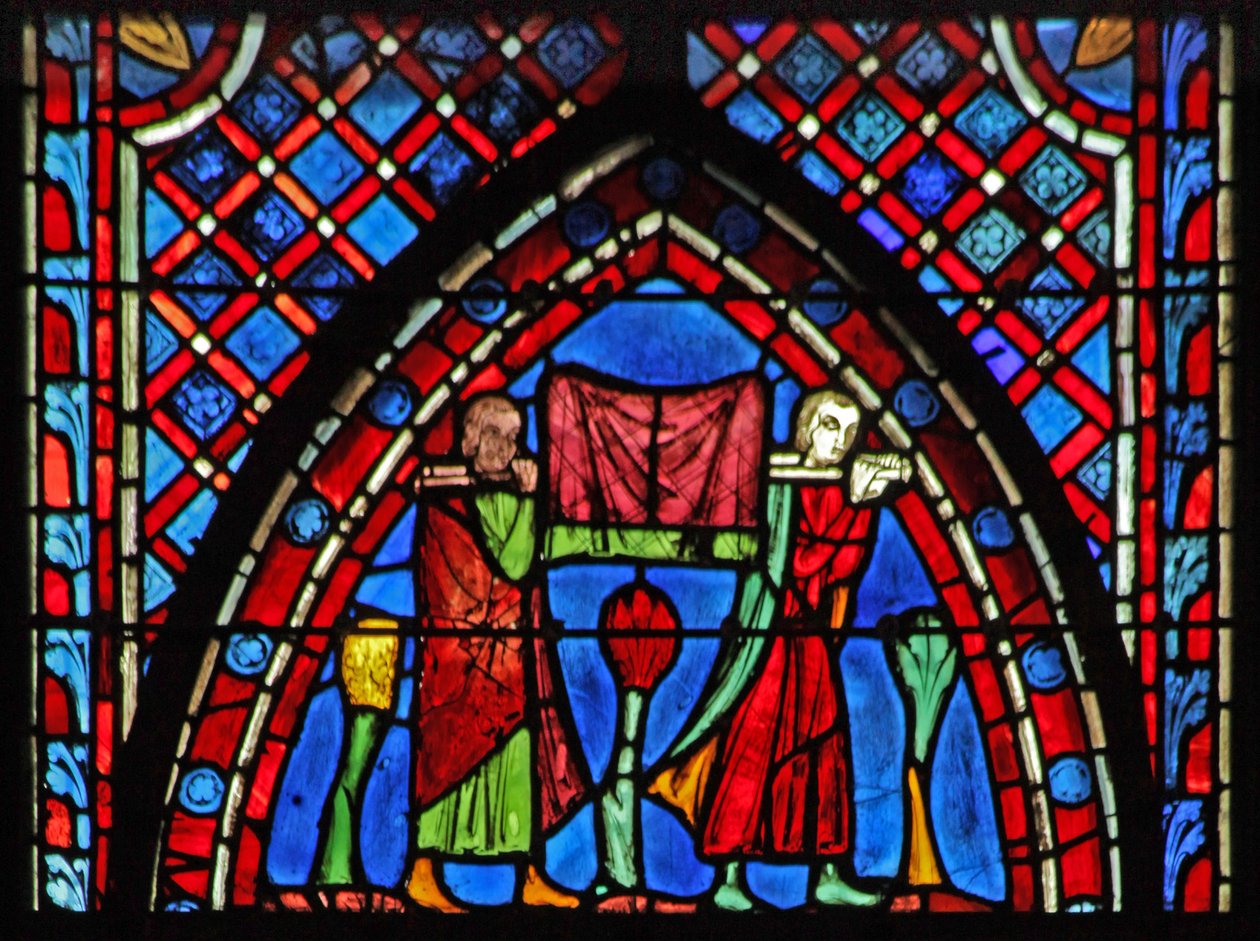 Saint Jean : deux jeunes hommes apportent leurs possessions - French School