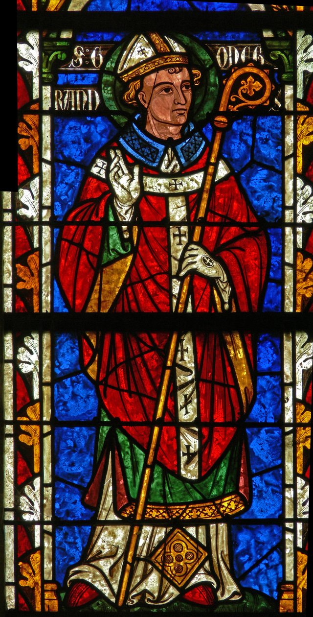 Fenêtre w9 représentant Sainte Godegrande - French School
