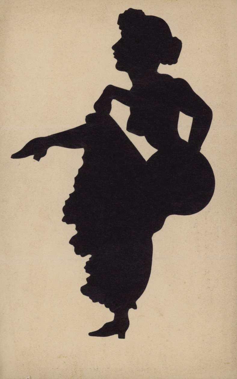 Femme dansant le can-can (litho) - French School