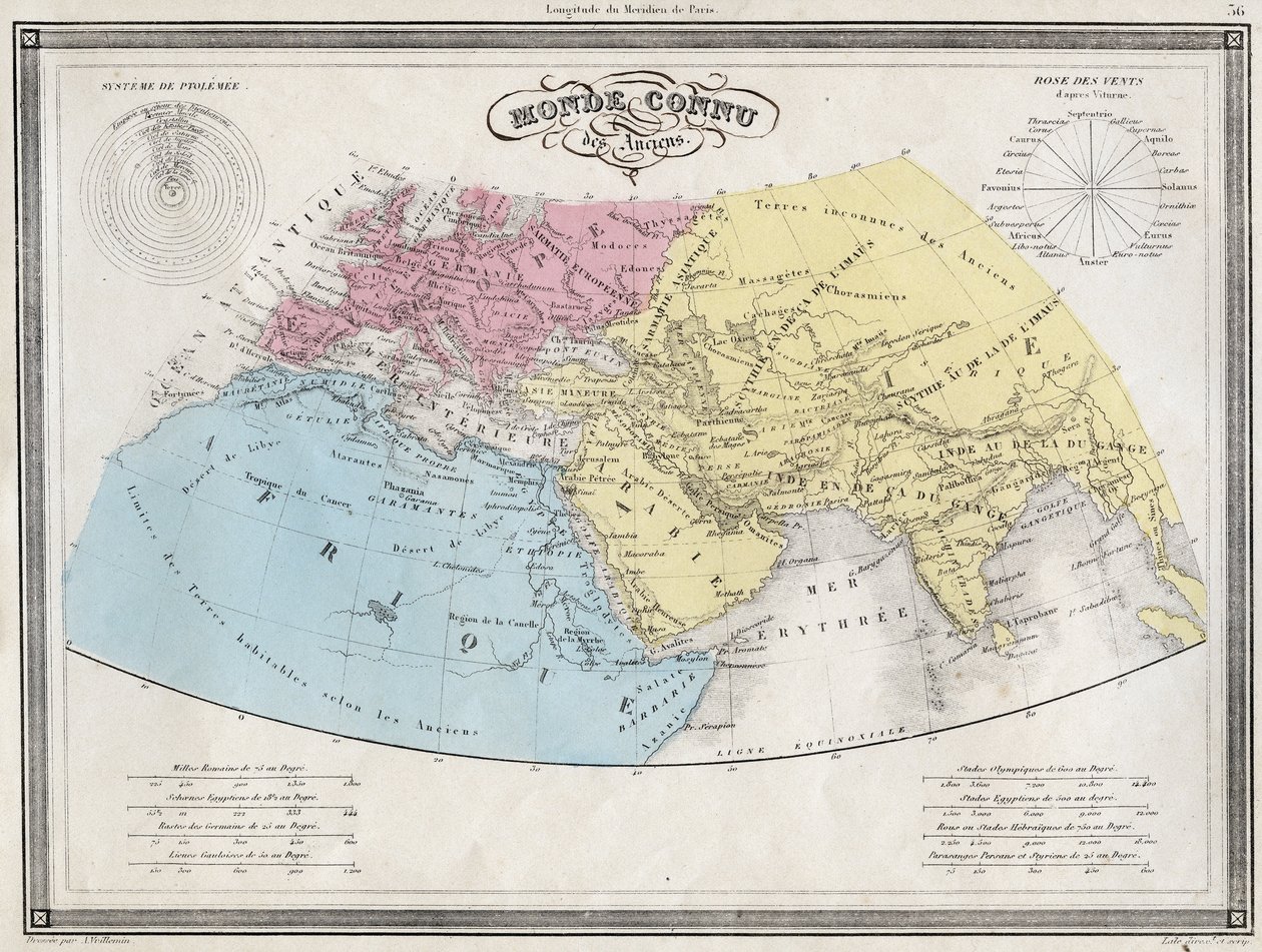 Monde connu des anciens - Planche extraite de 