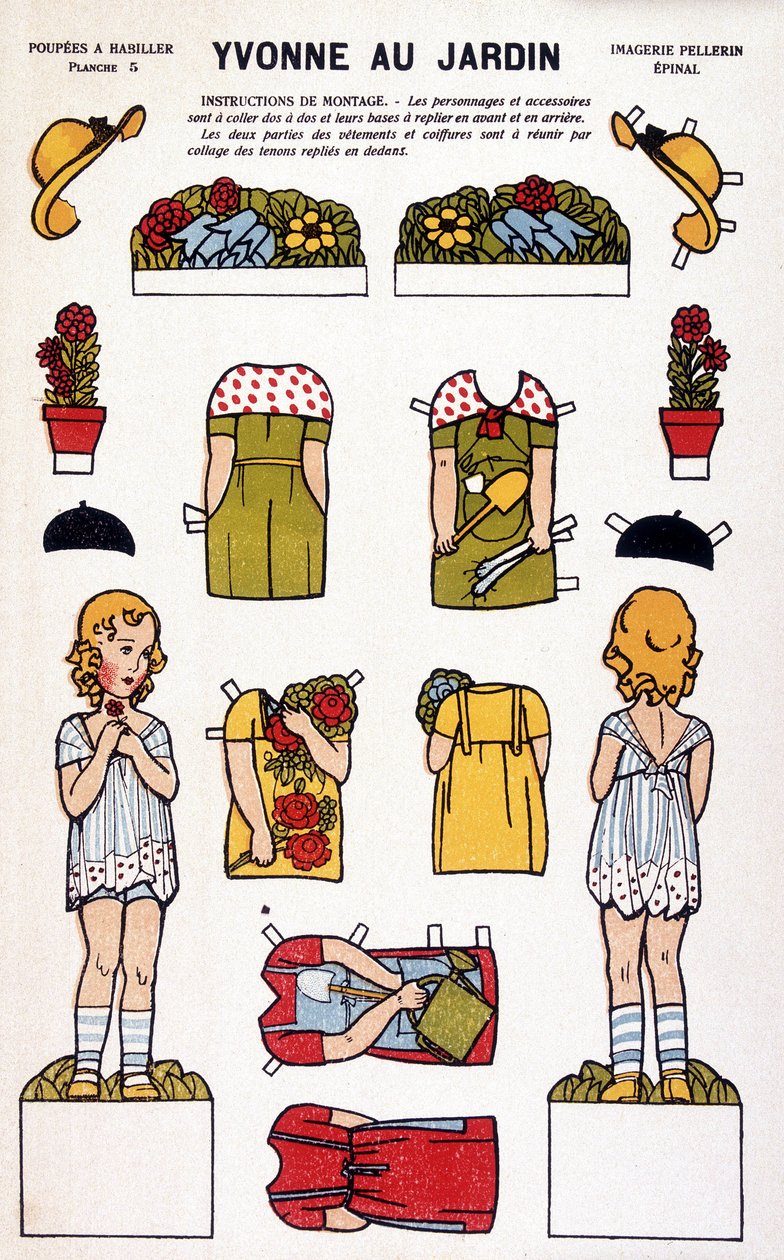 Yvonne dans le jardin: découpage. 19ème siècle. - French School