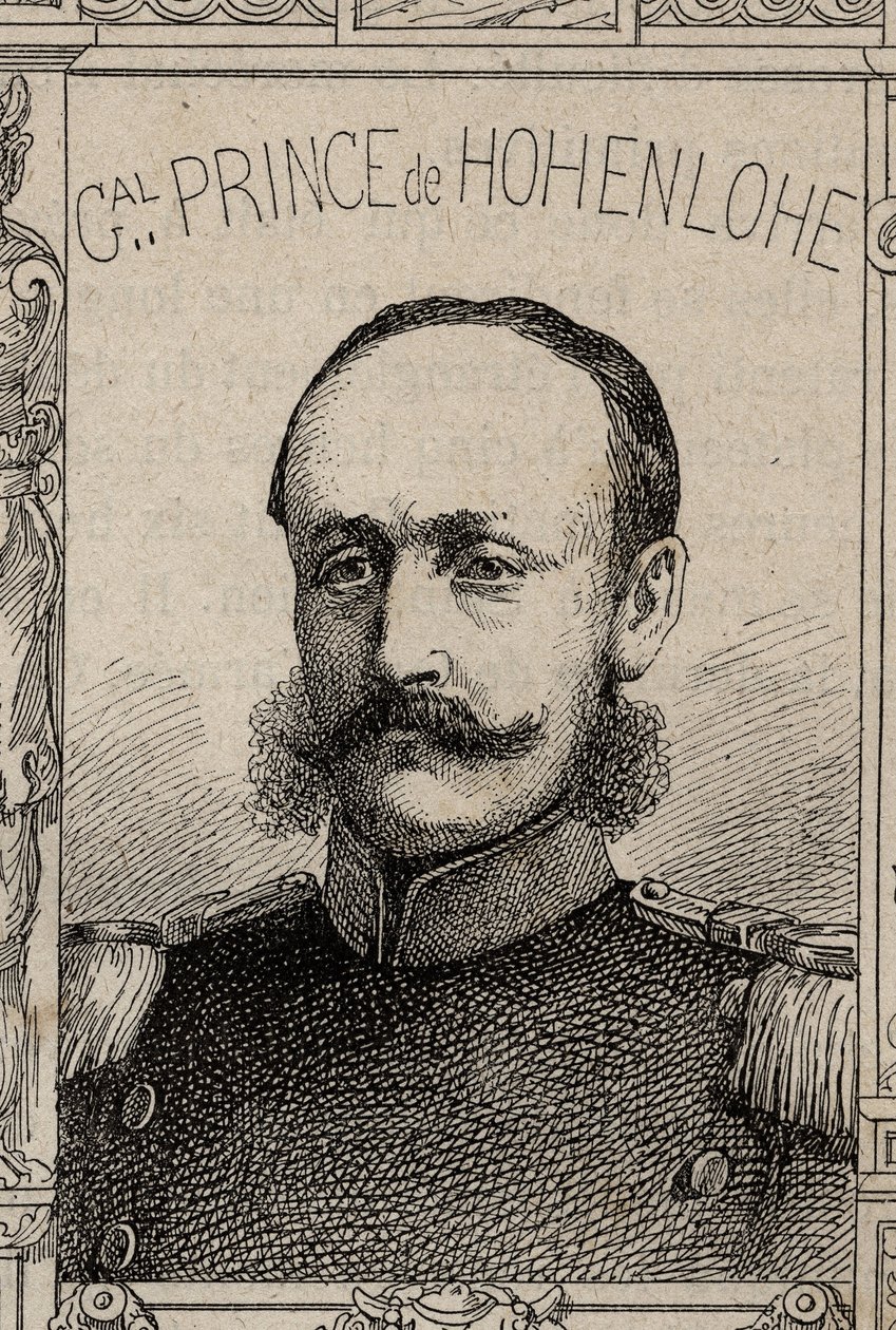 portrait du général allemand Clovis de Hohenlohe-Schillingsfurst - 1870-71 (gravure) - French School