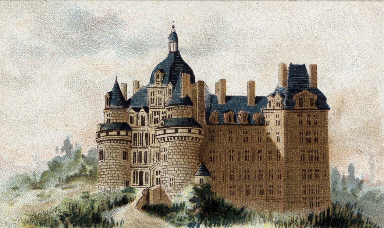 Vue du château de Brissac (Maine-et-Loire). - French School