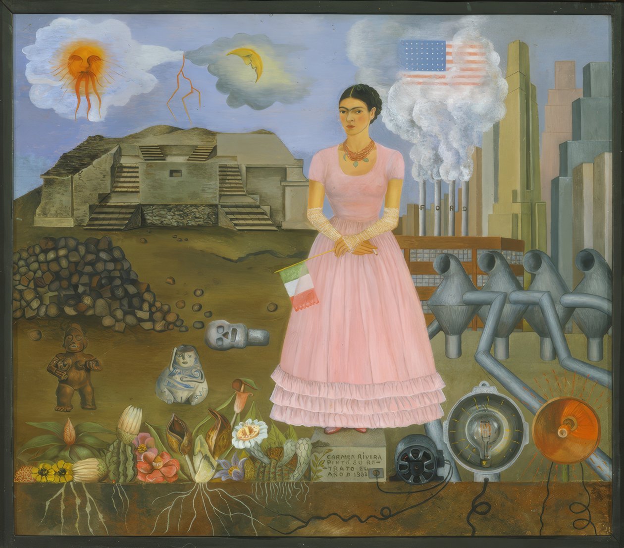 Autoportrait à la frontière entre le Mexique et les États-Unis - Frida Kahlo