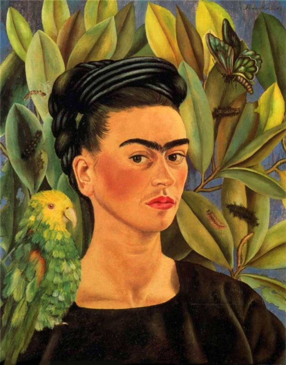 Autoportrait avec Bonito - Frida Kahlo