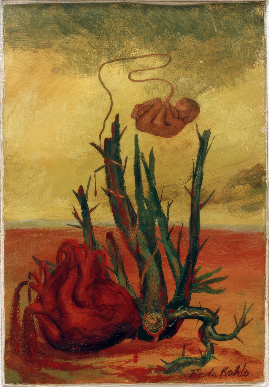 Sans titre (cœur, cactus et fœtus) - Frida Kahlo