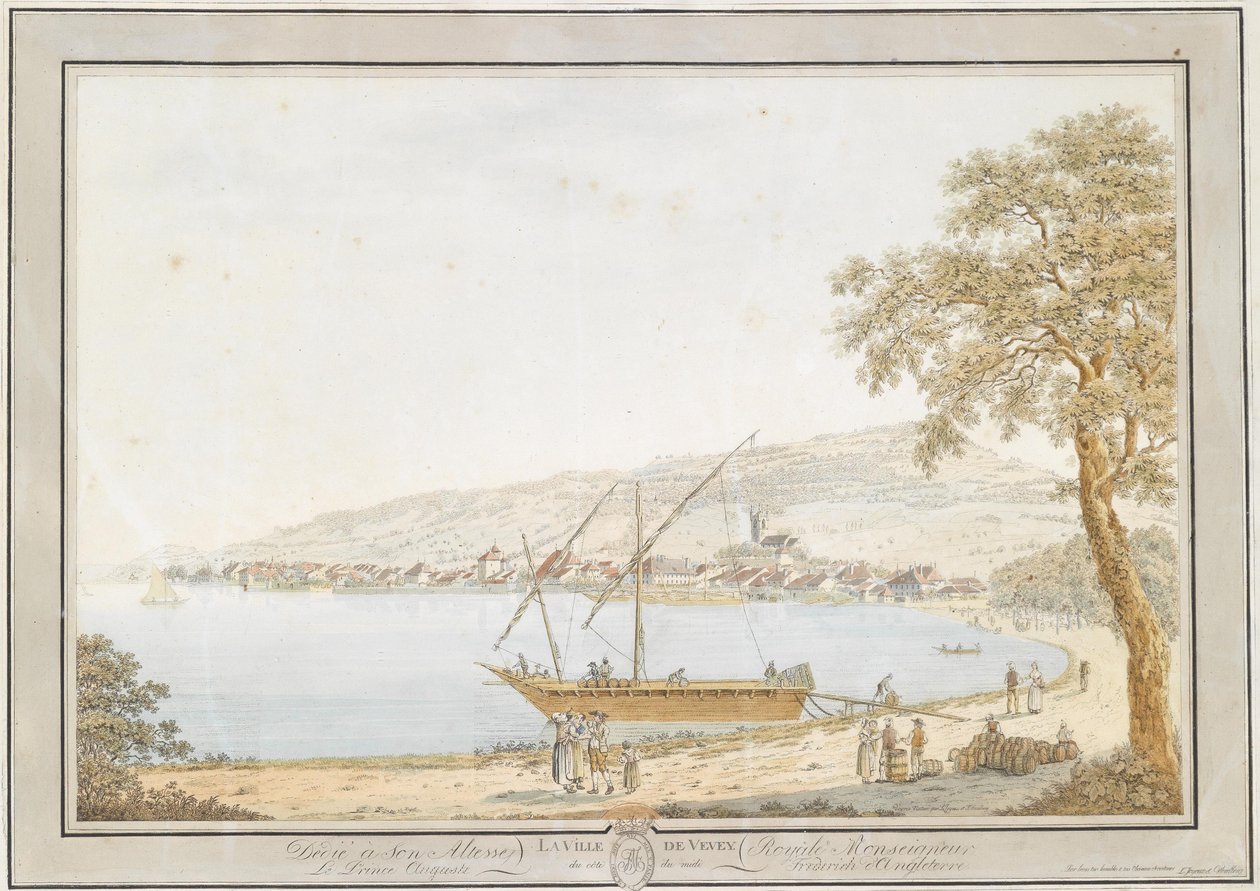 Vue sur Vevey au bord du lac Léman - Friedrich Georg Wexelberg