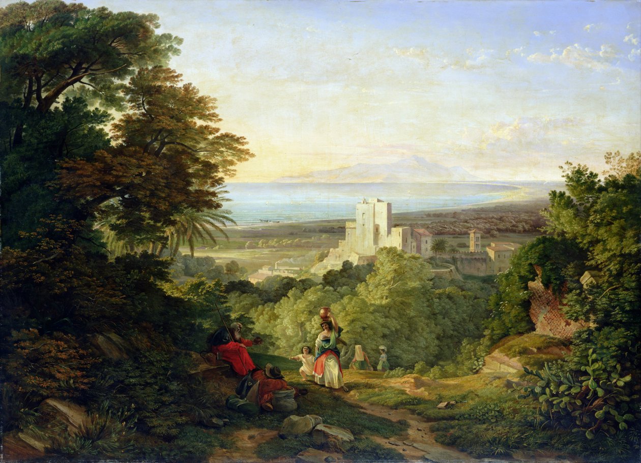 Vue de Terracina et du Mont Circé, 1833 - Friedrich Nerly