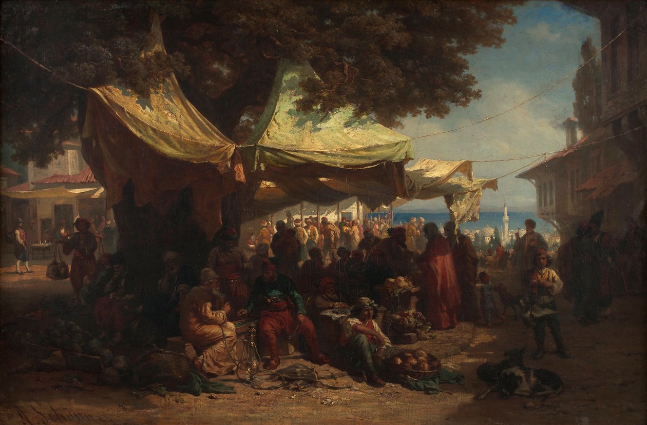 Marché de Constantinople - Friedrich Alois Schönn