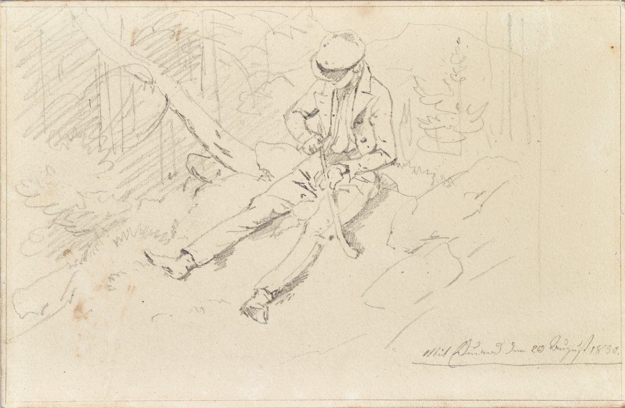 Jeune homme avec casquette - Friedrich August Mathias Gauermann