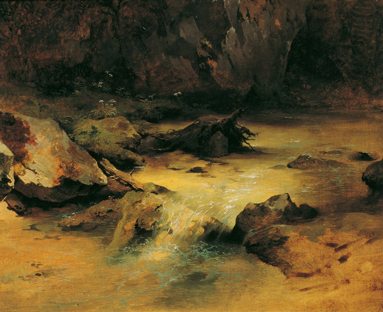 Torrent de montagne - Friedrich August Mathias Gauermann