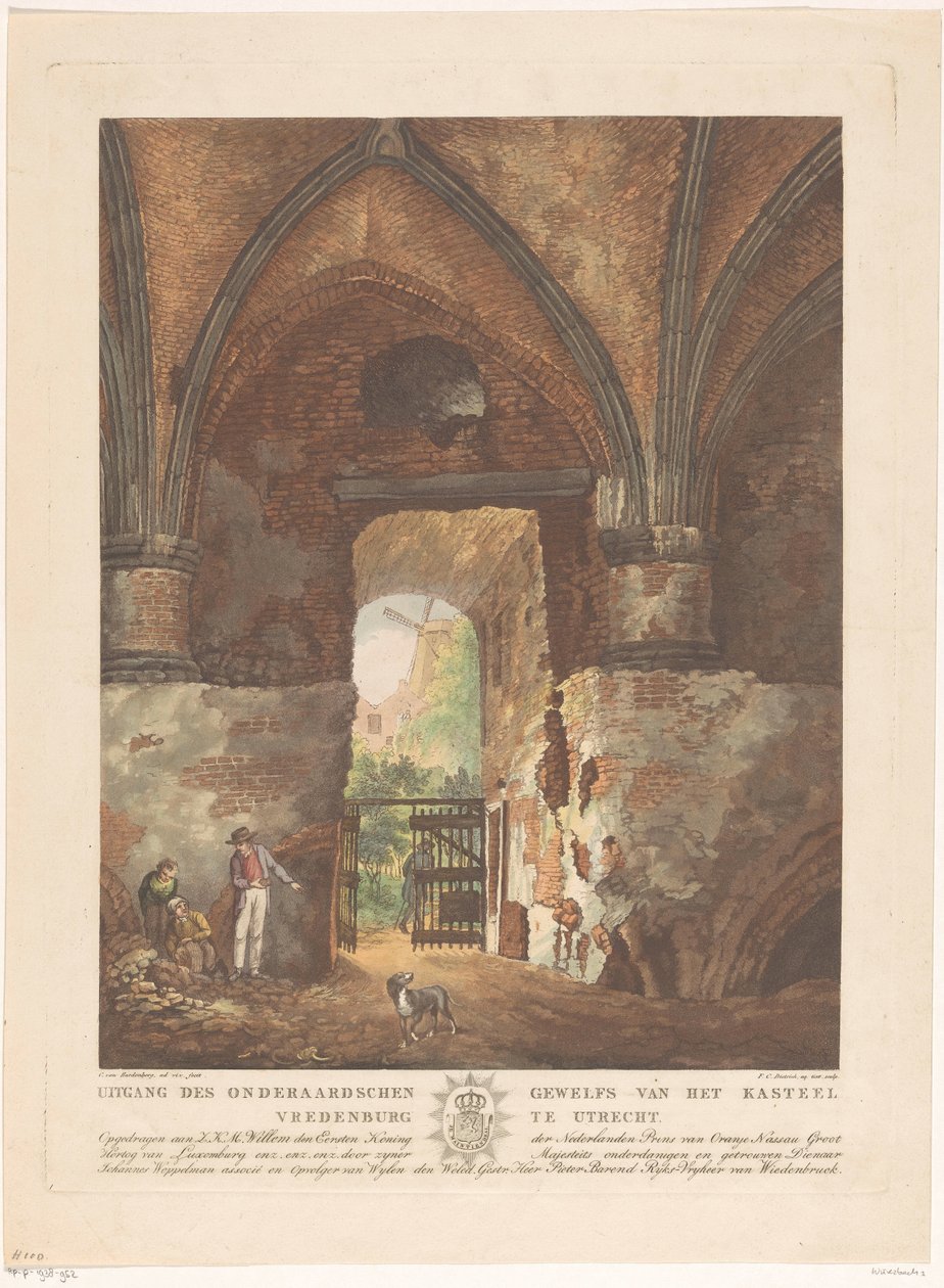 Vue depuis la voûte souterraine du château Vredenburg à Utrecht - Friedrich Christoph Dietrich