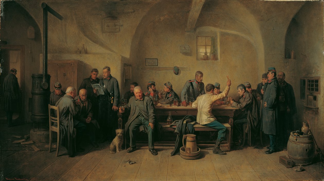 Soldats à la cantine - Friedrich Friedländer Ritter von Malheim