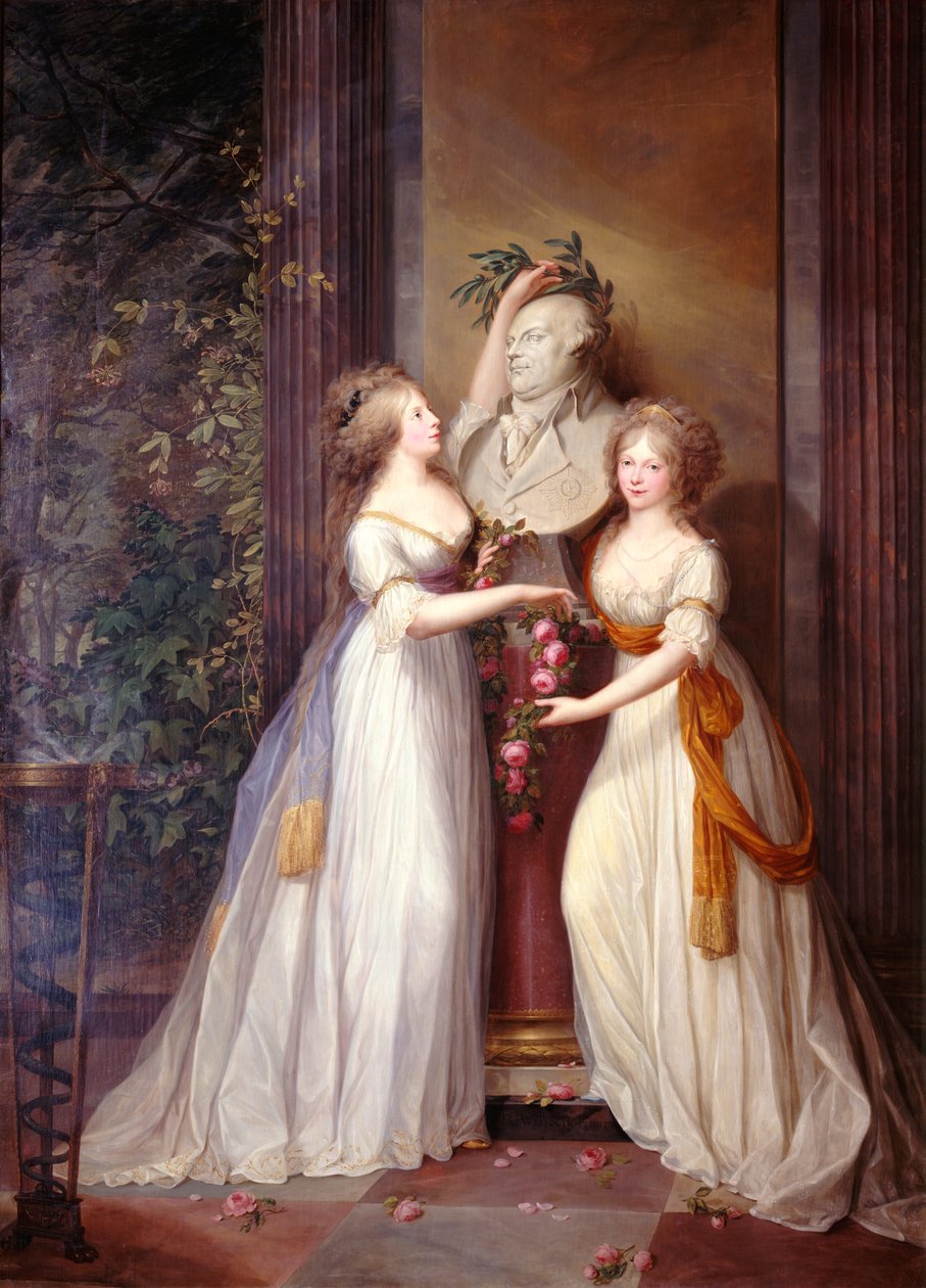 Luise et Friederike au buste de Friedrich Wilhelm II - Friedrich Georg Weitsch