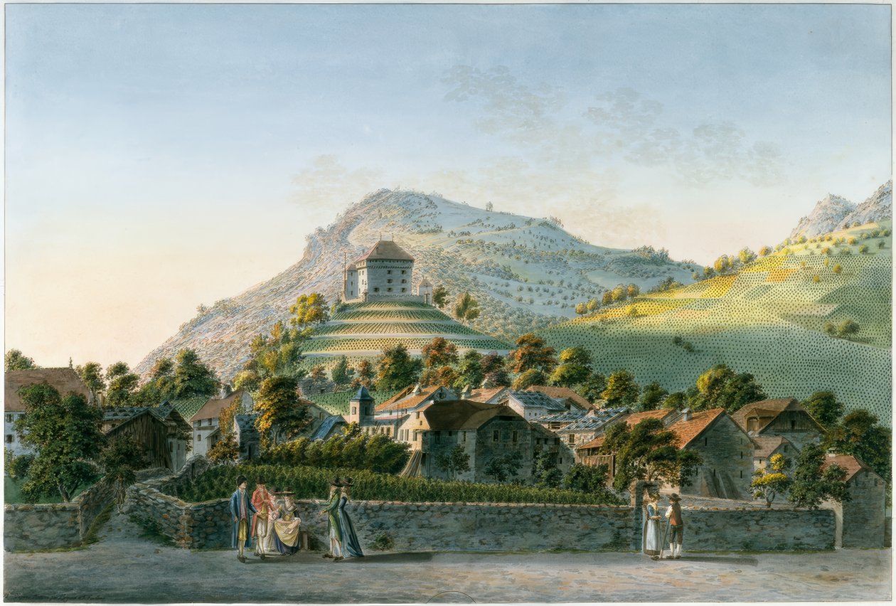 Le hameau de Clarens vu du lac - Friedrich Georg Wexelberg