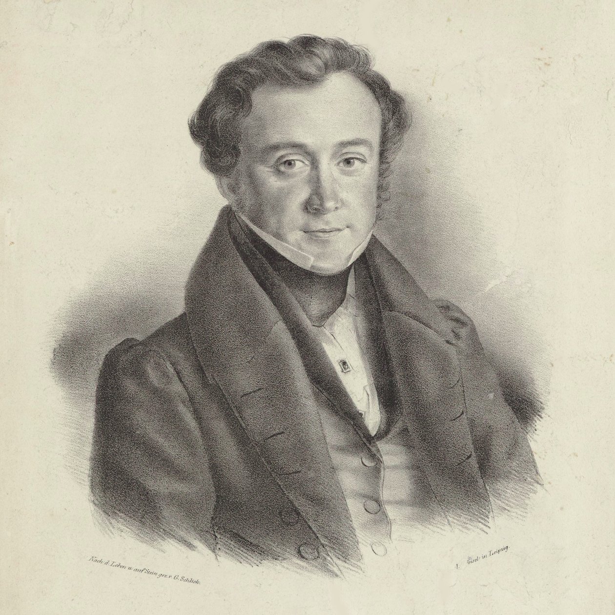 Portrait du compositeur Johann Wenzel Kalliwoda 1801-1866 - Friedrich Gustav Schlick