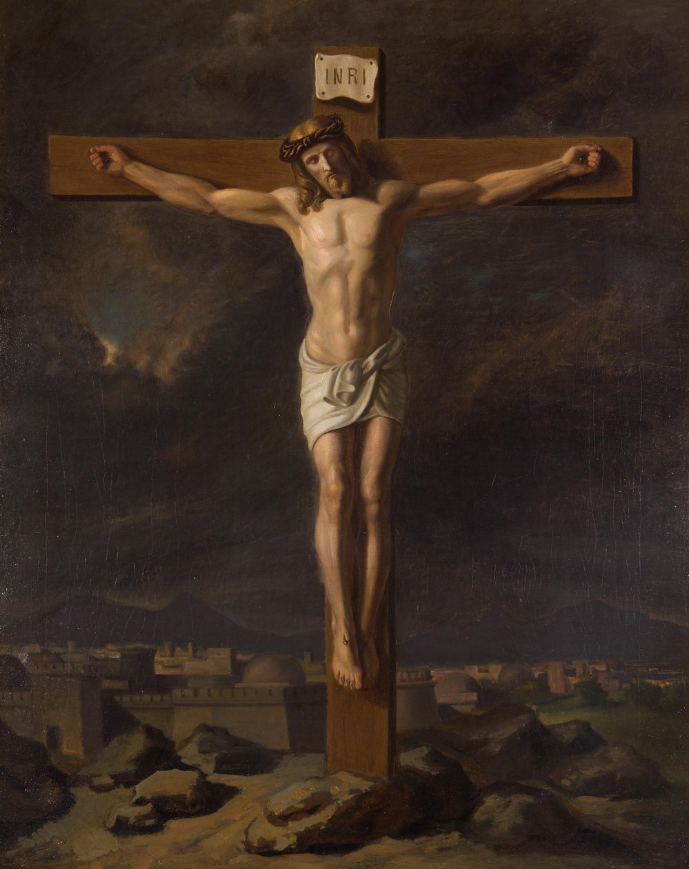 Crucifix dans un paysage - Friedrich Hasslwander