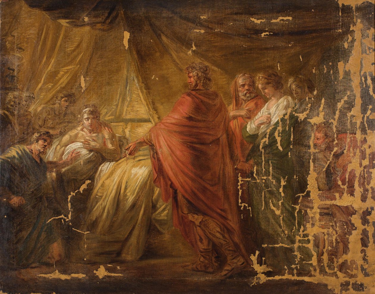 Agamemnon ramène Briséis dans la tente d