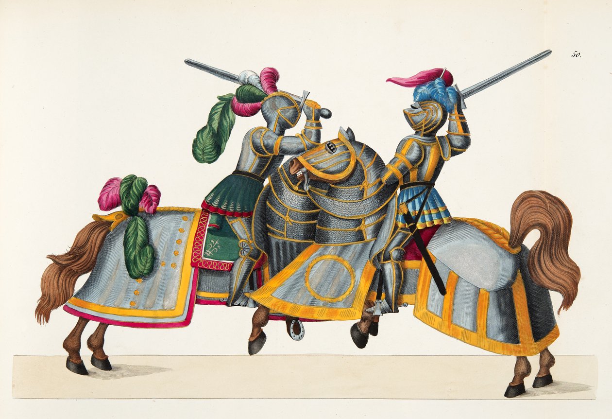Deux chevaliers à un tournoi, planche de 