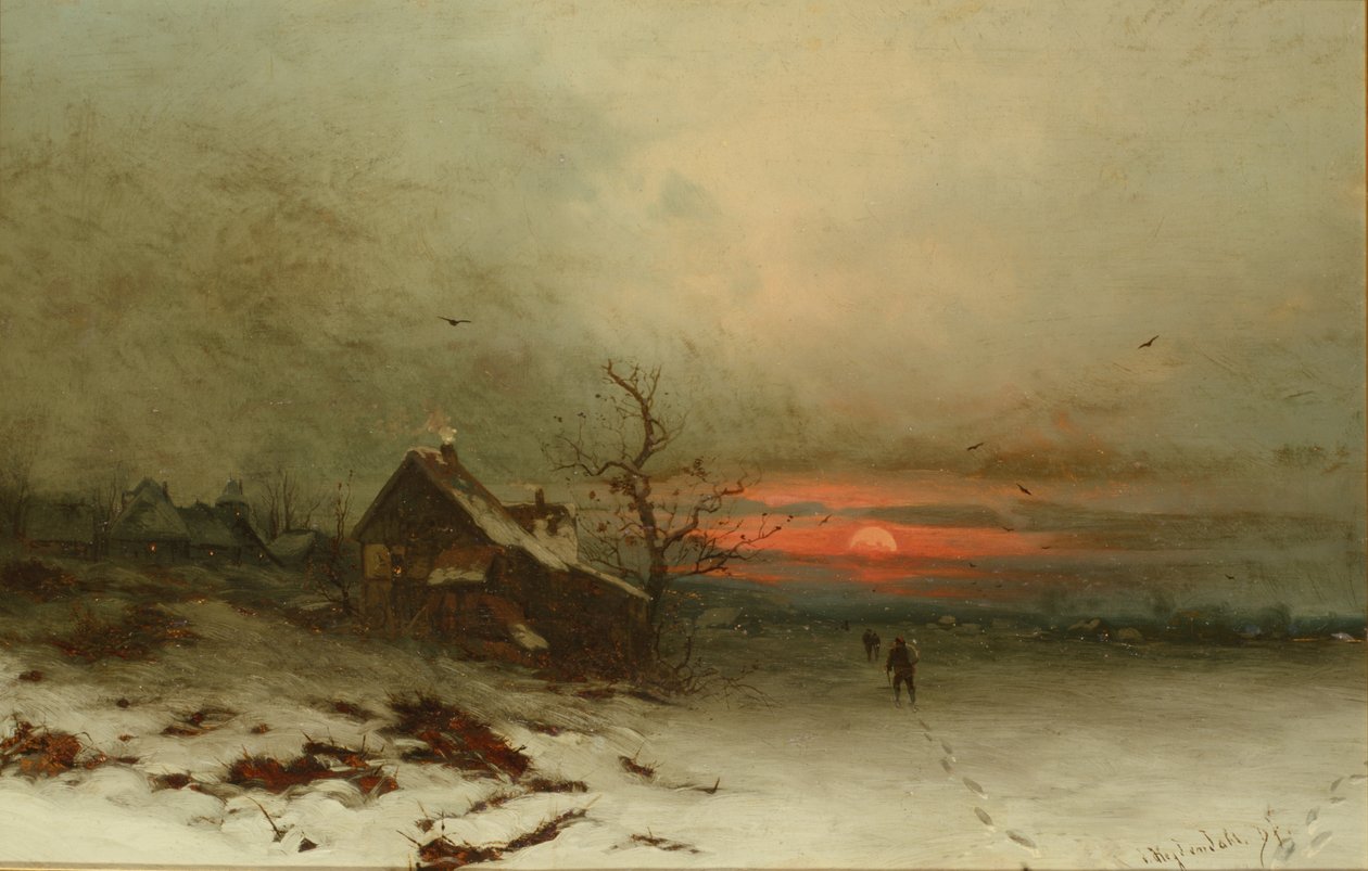 Retour à la maison au coucher du soleil - Friedrich Nicolai Joseph Heydendahl