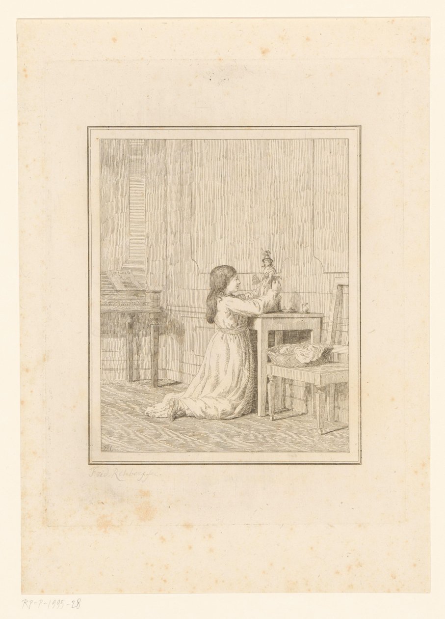 Fille avec poupée - Friedrich Rehberg