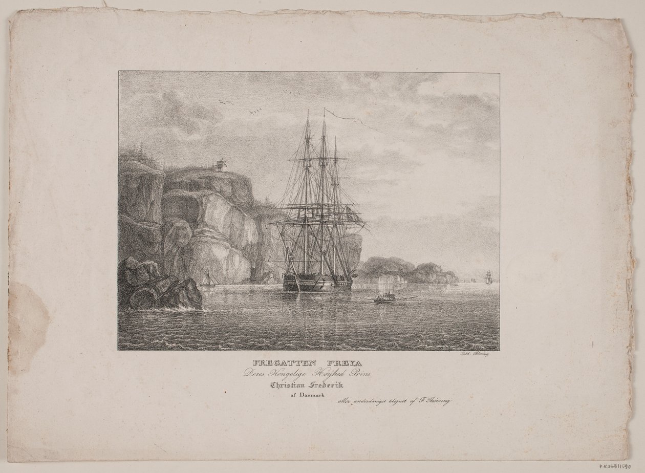 La frégate Freya - Friedrich Thøming
