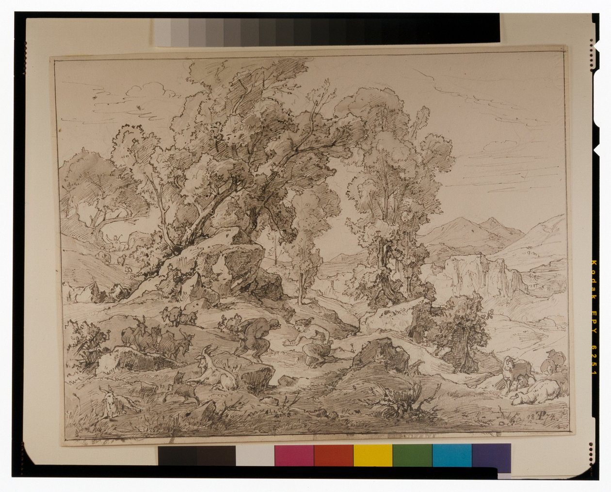 Faune et nymphe dans un paysage arcadien - Friedrich the Elder Preller