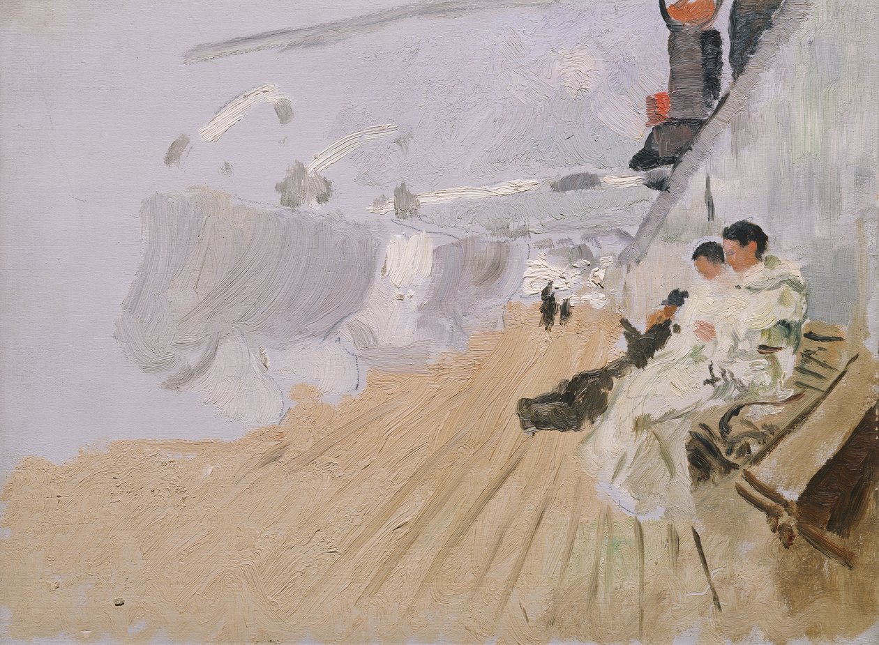 Moines sur le pont - Fritz Thaulow