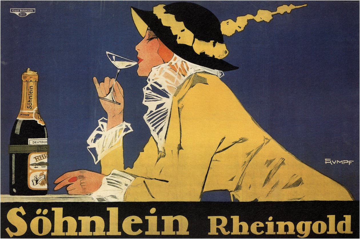 Publicité pour le vin mousseux Sohnlein Rheingold - Fritz Rumpf